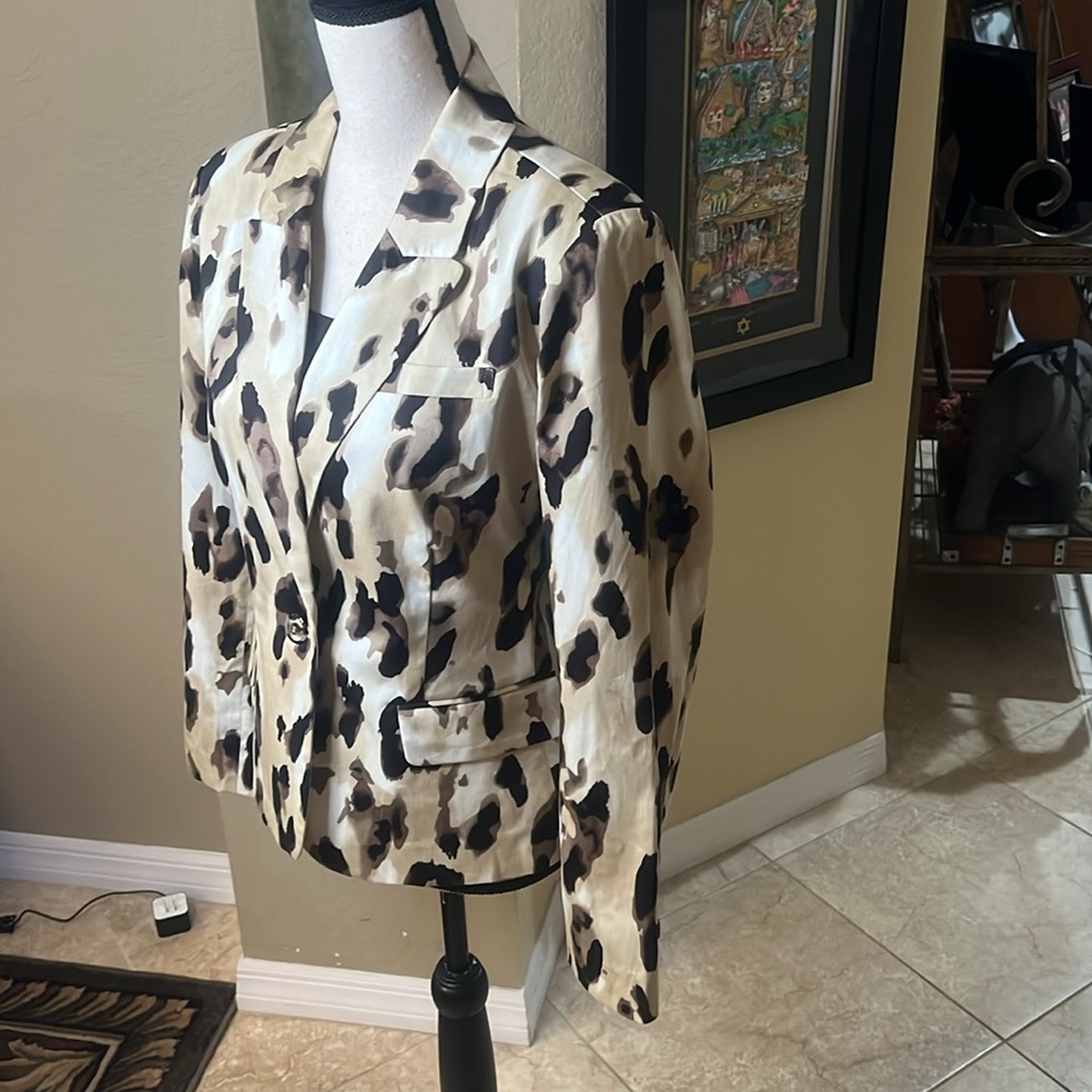 Brown and Black Animal Print Blazer - Picture 2 of 7